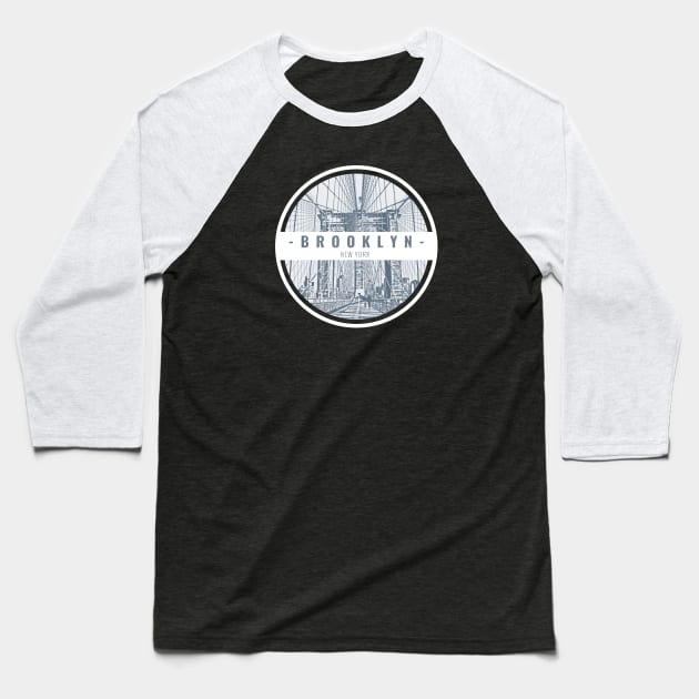 Brooklyn Bridge New York City Baseball T-Shirt by Stately Supply Co.